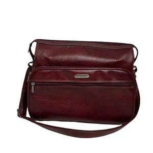 Samsonite Silhouette II Vintage Carry On Luggage Large Purse Red Strap Pockets